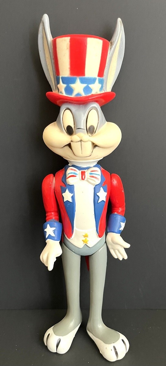 Vintage Patriotic Bugs Bunny Uncle Sam Figure Toy Looney