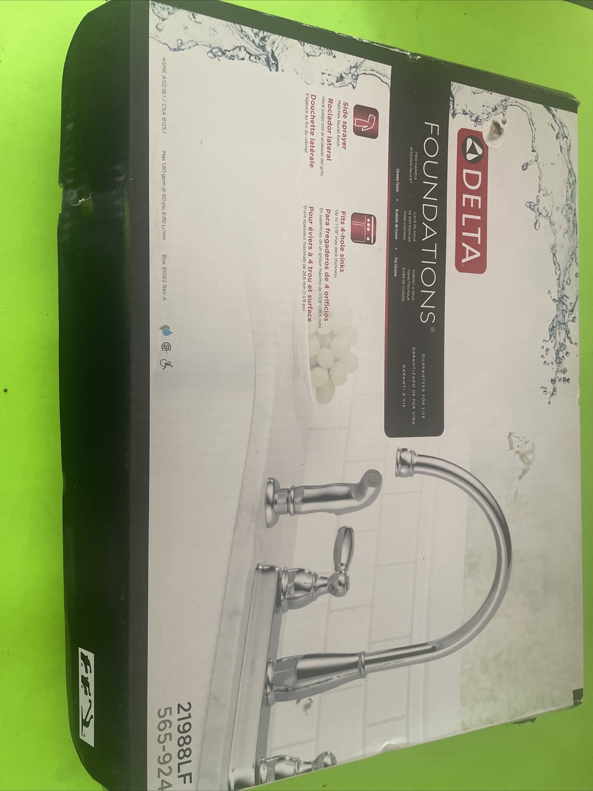 Delta Foundations Kitchen Faucet with Side Spray Polished Chrome 21988LF