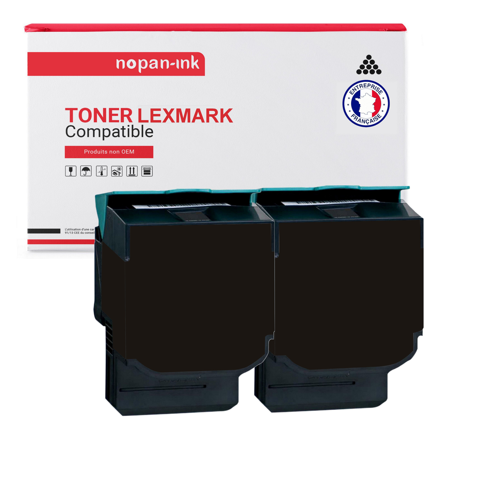Toner Lexmark 80C2SK0 noir double Nopan-Ink pour le télétravail et les devoirs