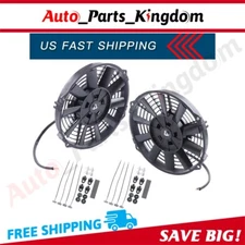 2X Front Radiator Condenser Cooling Fan 9" Inch Universal For GMC 3000 CFM