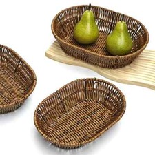 1pc Imitation Rattan Handgefertigt Gewebt Snack Korb Früchte Verbindung Desktop