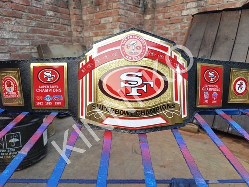 San Francisco 49ers SF Superbowl Championship Belt Adult 2mm Brass - Picture 2 of 13