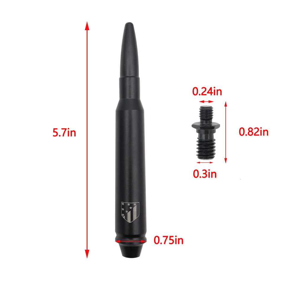 Car Short Aerial Antenna Mast Radio For Jeep Wrangler JK TJ 1997-2021 Ford F150 Foto 2 de 4