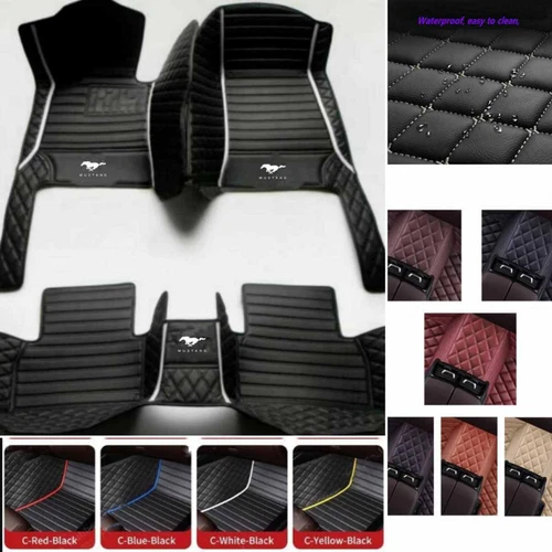 For Ford Mustang Car Floor Mats Luxury Custom Carpets Cargo Liners Waterproof - Picture 33 of 38