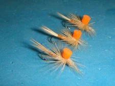 FLY FISHING FLIES - Sulfur FOAM PARACHUTE MAYFLY size #18** (6 pcs.)