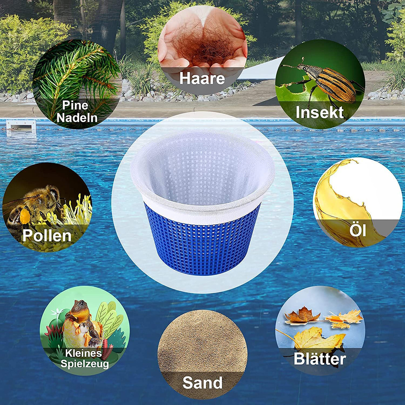 6Pack Of Pool Skimmer Socks Skimmers Cleans Leaves For InGround Pools