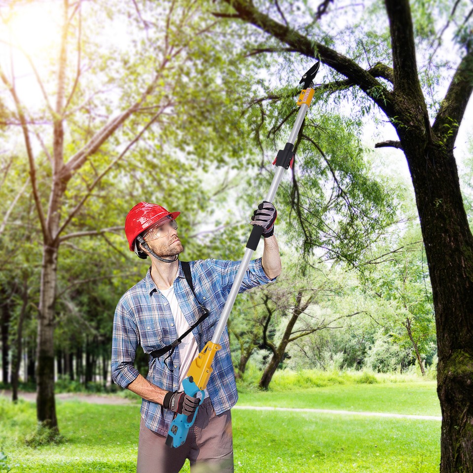 Electric Pruner Cordless Pruning Shears Extension Pole Bar Tool Lithium