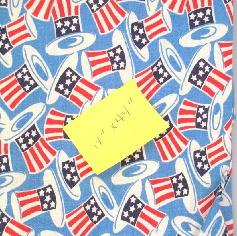 Judie Rothermel for Marcus Bros Textiles American Flag Top Hat Fabric 18"x44" - Image 2 of 4