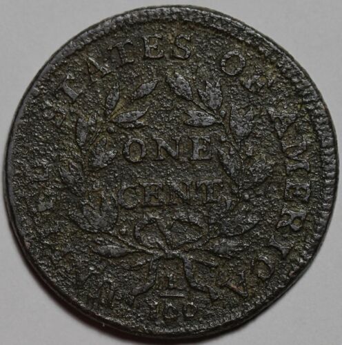 1800 Draped Bust Large Cent - Corrosion - US 1c Copper Coin - Picture 5 of 8