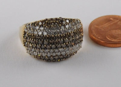 Klunker Ring breit 108x Diamant Brillant 1.50 Carat 585 Gold Neu wertig
