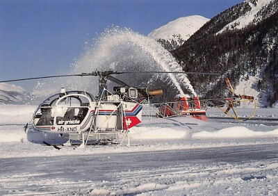 Airline Postcards     AIR GRISCHA   AEROSPATIALE  SA315B  LAMA  HB-XND c/n 2624
