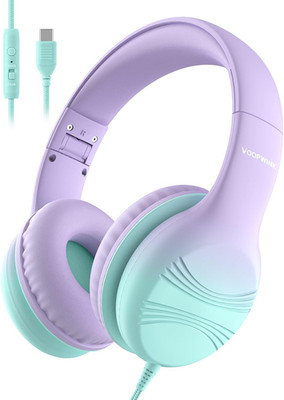 USB Type C Kids Headphones, Wired Headphones for Kids with Microphone 85/94Db Vo