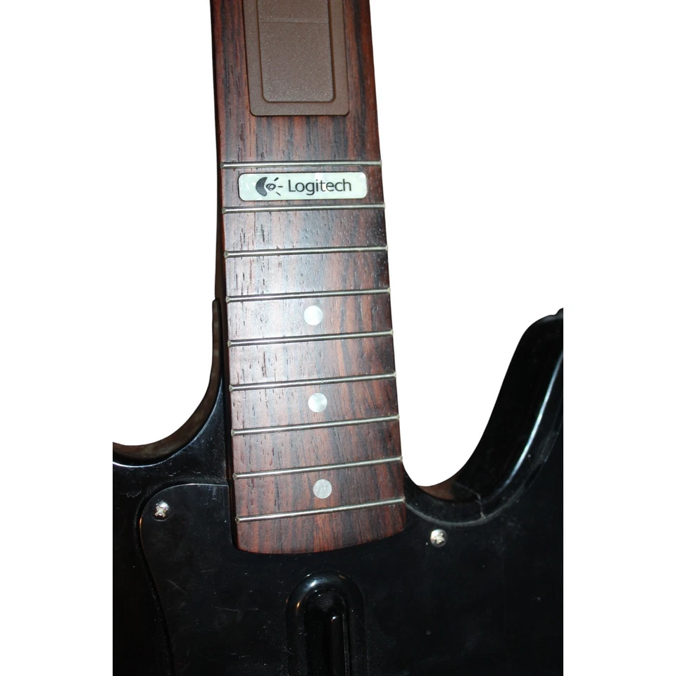 PS3 Guitar Hero Wooden Guitar Logitech Black Wood Guitar Controller No Dongle - Image 4 of 4