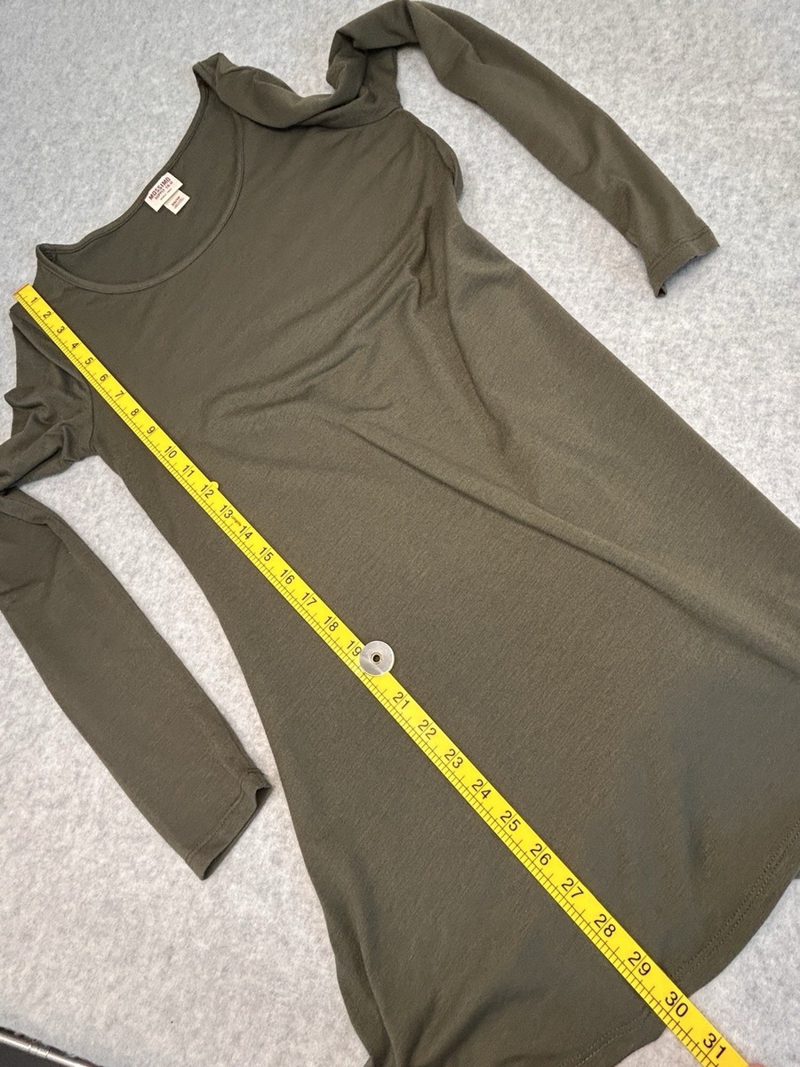 Mossimo Supply Co XS/TP Olive Green Knit Tunic Dress LS Soft A-Line Silhouette View 5