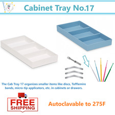 Dental Instrument Cabinet Tray Organizer Autoclavable Plastic 17- discs, bands