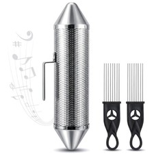 Stainless Steel Guiro Shaker Instrument with 2 Scrapers Latin Percussion