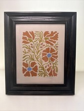 Framed Floral Wall Art Mid Century Modern 10x8