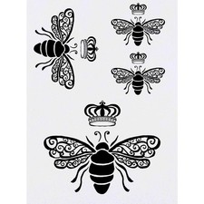 4 x 'Queen Bee' Temporary Tattoos / Transfers TO00005020 