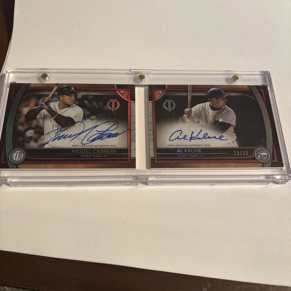 2020 Topps Tribute Tribute Tandem Miguel Cabrera/Al Kaline Dual Auto 10/10 - Image 3 of 4