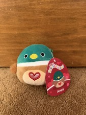 Hard to Find Squishmallows Valentines Duck Avery 4.5 Kellytoy NEW with TAGS