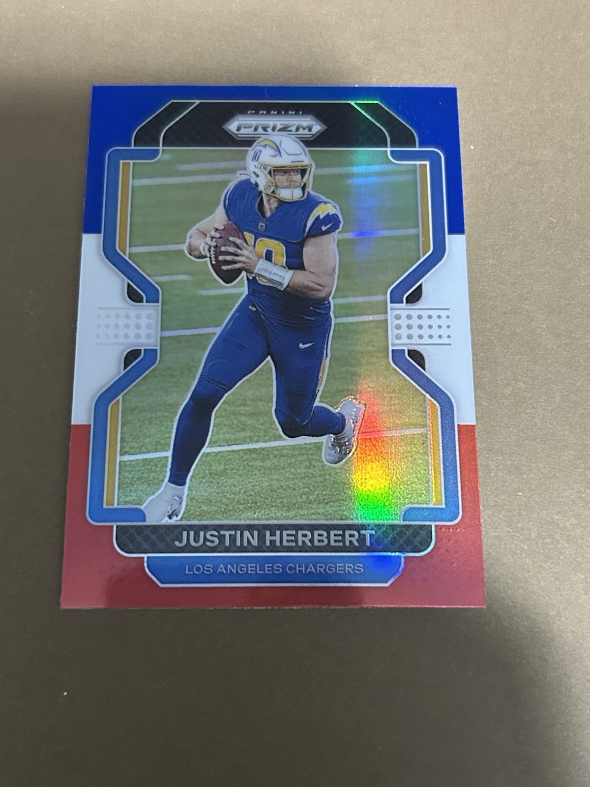 2021 Prizm Justin Herbert #169 Blue White Red Prizm 