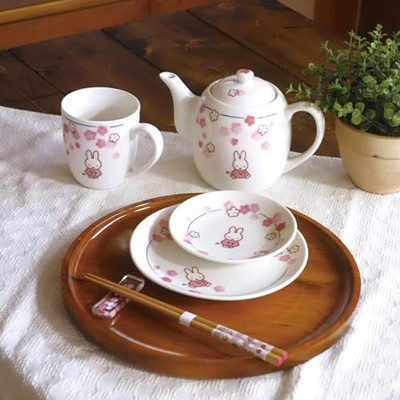 ミッフィー　4点ティーセット Miffy Teapot Dick Bruna Flower 630ml Japan Ceramic Kitchenware