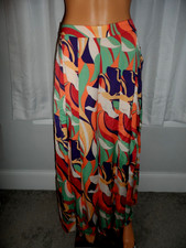 Beautiful Easel size S multi color print pull on wide leg pants women NWT