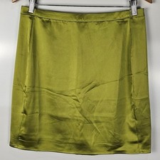 Sincerely Jules mini skirt size Large green shiny zip back 