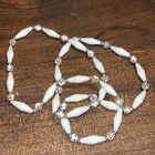 Vintage Czech Necklace Glass 1930s Art Deco Milk Glass Blue Puzzle Bead Retro