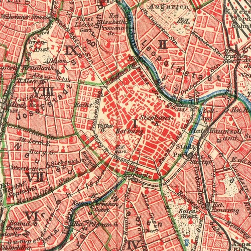 WIEN WIEN Vintage Original Karte datiert 1907 Stadtplan ÖSTERREICH-UNGARN - Bild 2 von 11