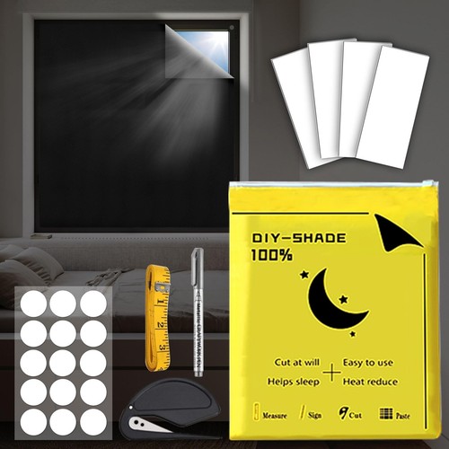 Portable Blackout Curtains for Bedroom Window,118" x 57" Temporary Blackout S...