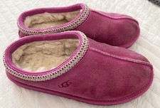 UGG Tasman II Slipper - Pink Bloom Suede, Big Kids Size 4 GUC