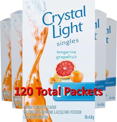 Crystal Light Singles Tangerine Grapefruit 120 Packets 10x12 Boxes EXPIRE 4/26