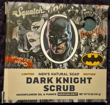 Dr Squatch Soap Dark Knight Scrub DC Limited Edition Medium Grit Brick Batman