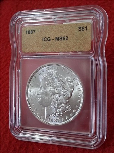 1887 MORGAN S$1 SILVER DOLLAR ICG MS 62                              #MF-0735