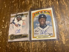 Daz Cameron 2021 Topps Heritage Autograph Rookie Cards Detroit Tigers Baseball
