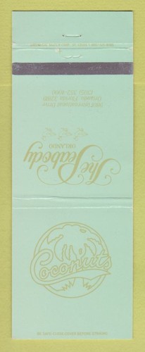 Matchbook Cover - The Peabody Hotel Orlando FL Coconuts