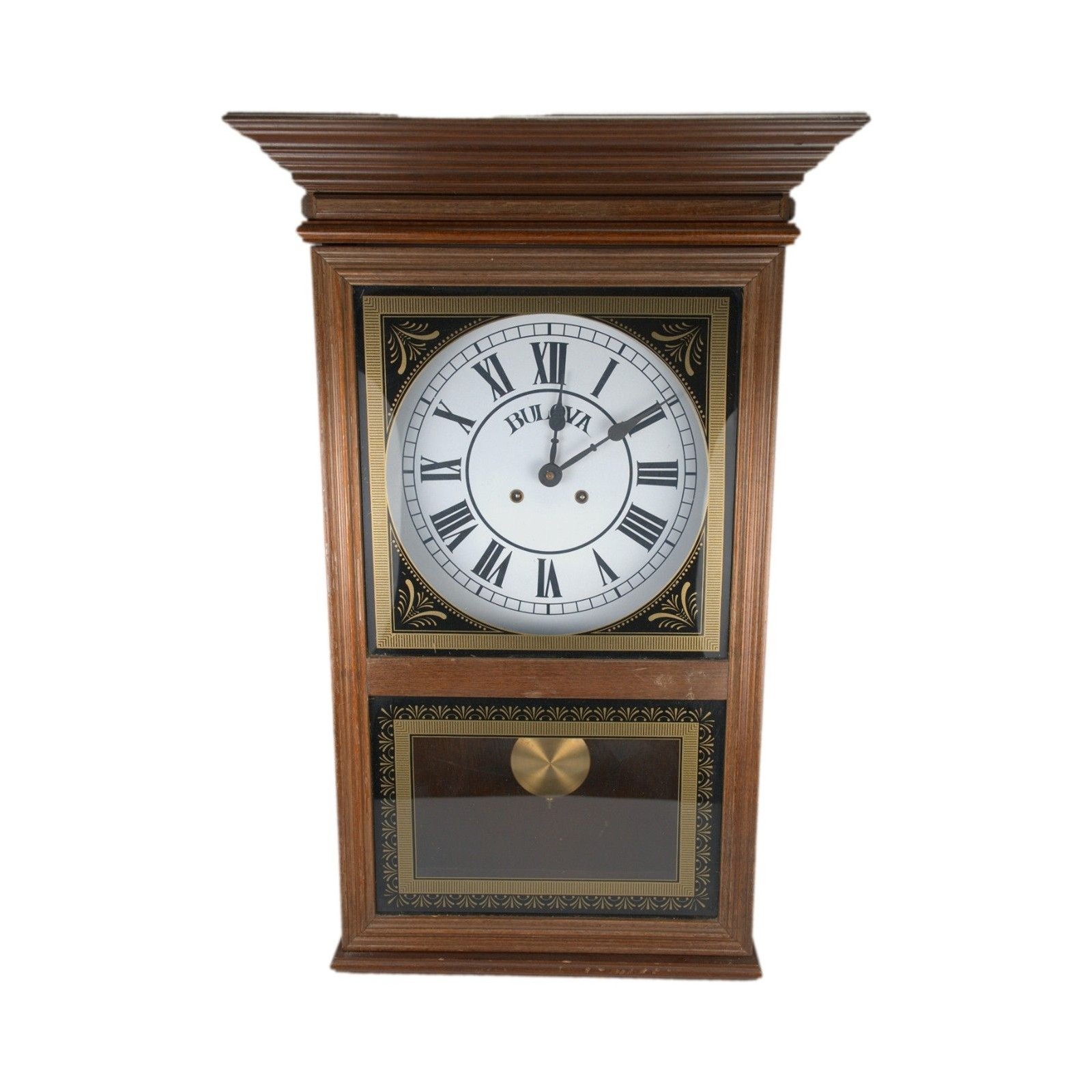 Bulova Wooden Regulator Wall Clock with Pendulum