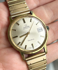A Vintage Gold Plated Omega Geneve Automatic Wristwatch.