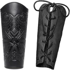 Medieval Leather Bracers Dragon Embossed Viking Leather Bracers Leather Arm Arme