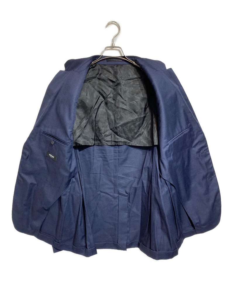 VERSACE Wool single-breasted blazer Size: 54 Navy 1016155 Men - Image 3 of 4
