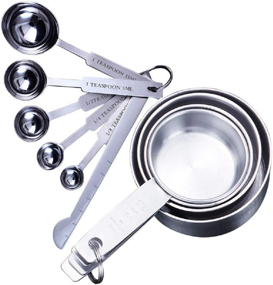 Measuring Cups and Spoons Set 10 Pieces Metal Cup Measurements Set Stainless St