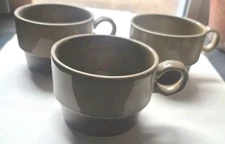 Ekco CANOE Cup Mug Vintage Mid Century Genuine Stoneware Brown Stackable 1102