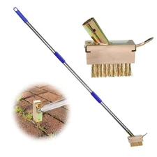 Manual Crack Weeder, 2 in 1 Crevice Weeding Tool 2pcs Weed Removal Brush Scra...