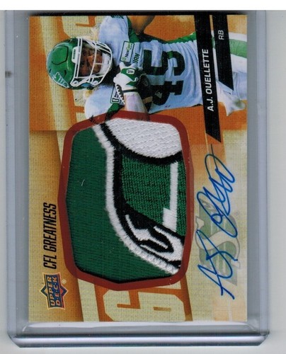 2024 Upper Deck CFL Greatness Jumbo Patch Autograph AJ Ouellette Auto RARE