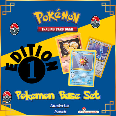Pokemon Base Set - 1. Edition - First Edition / Glumanda Schiggy Pikachu