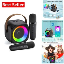Portable Karaoke Speaker with 2 Wireless Microphones - Ideal Gift for All Ages
