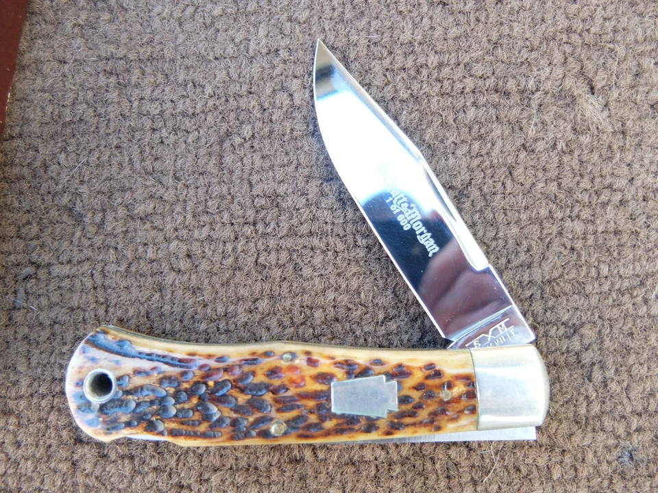 Navaja de bolsillo Schatt & Morgan Queen Mountain 2003 925SS escudo de plata esterlina Foto 2 de 4