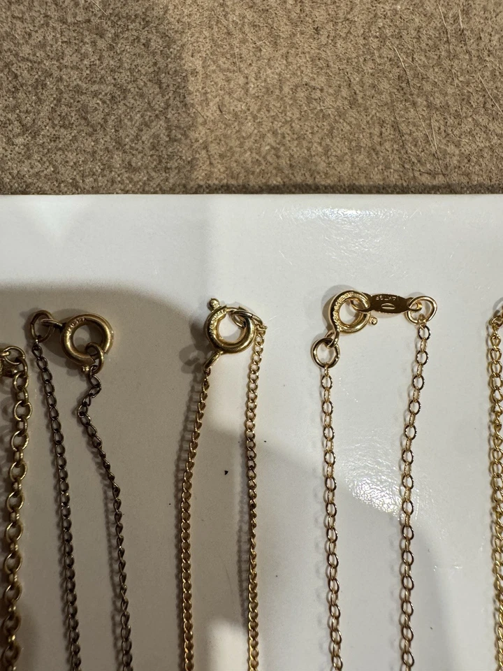 Collares G.F Vintage 14K, 12K, 10K Oro Relleno 16 pulgadas-20 pulgadas. 14,4 gramos. Foto 4 de 4