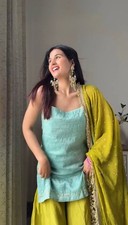 Light Blue Pakistani Salwar Kameez Ready To Wear Suits Wedding Bollywood Party